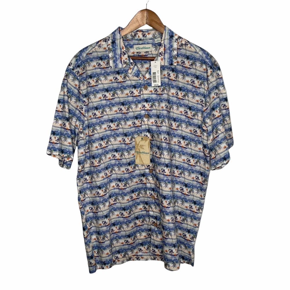 Roundtree and Yorke tropical island shirt short sleeve button up